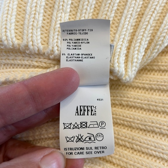 💋Philosophy Di Lorenzo Serafini cropped Off Shoulder HandKnit Sweater in Natural - Picture 13 of 13